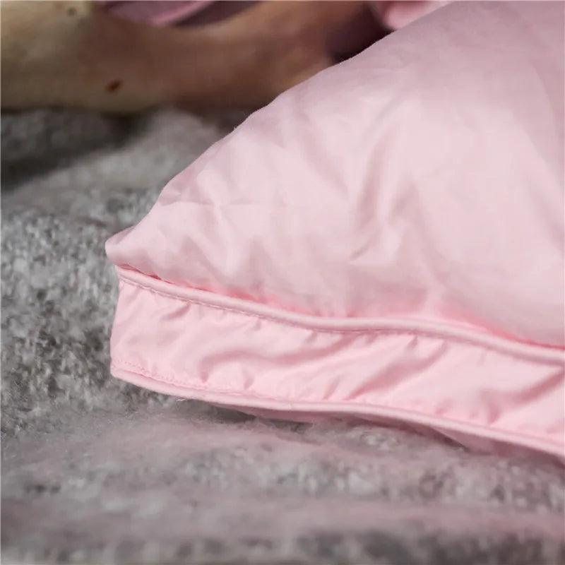 Pink Plush Pinch: Premium Goose Down Pillows - Fluffyslip