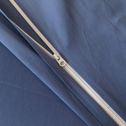 Premium 1400TC Blue Egyptian Cotton Duvet Cover Set Zipper Closure - Fluffyslip