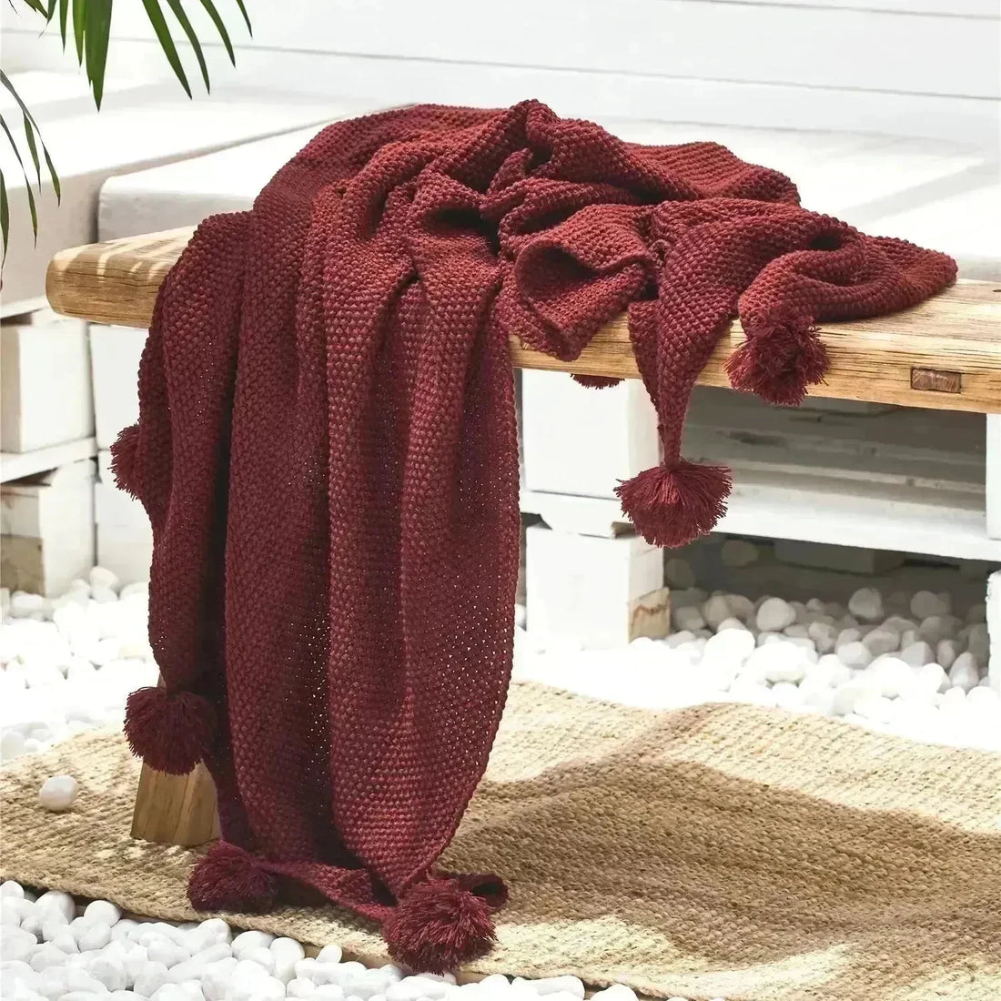 Quin Pompom Throw Blanket - Fluffyslip