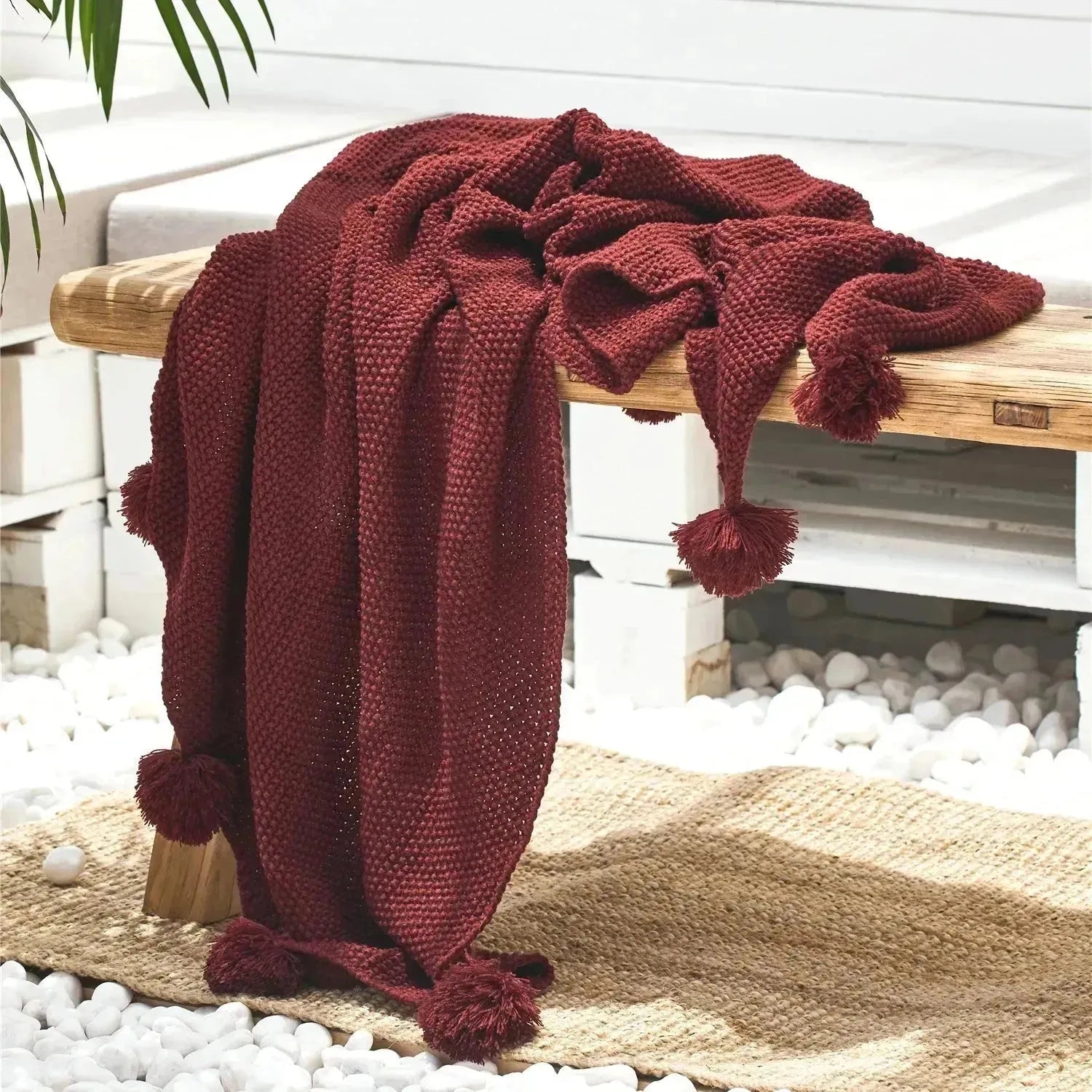 Quin Pompom Throw Blanket - Fluffyslip