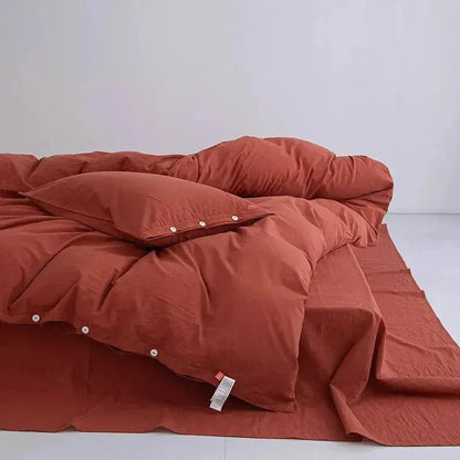 Red Tag Washed Cotton Duvet Cover Set - Fluffyslip