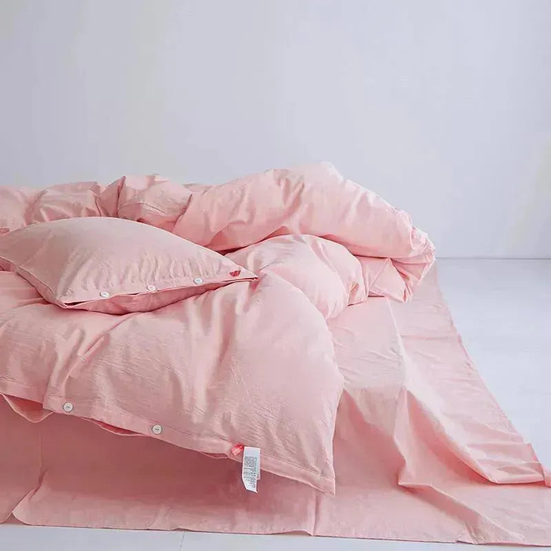 Red Tag Washed Cotton Duvet Cover Set - Fluffyslip