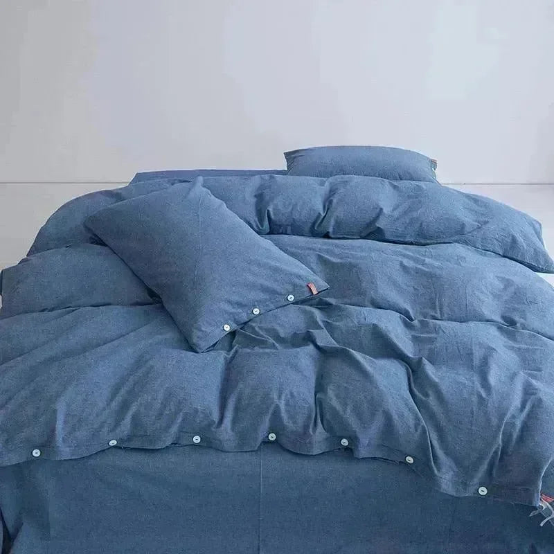 Red Tag Washed Cotton Duvet Cover Set - Fluffyslip