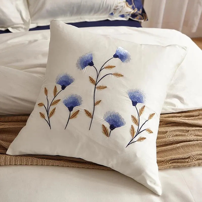 Royal Flora Egyptian Cotton Embroidered Luxury Bedding Set - Fluffyslip