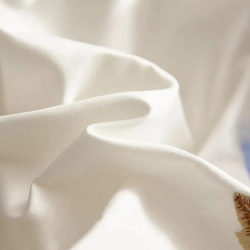 Royal Flora Egyptian Cotton Embroidered Luxury Bedding Set - Fluffyslip