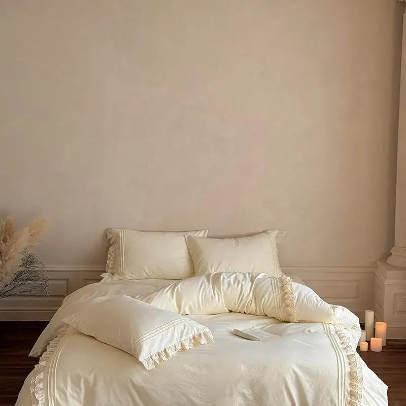 Ruffle Washed Cotton Duvet Cover Set