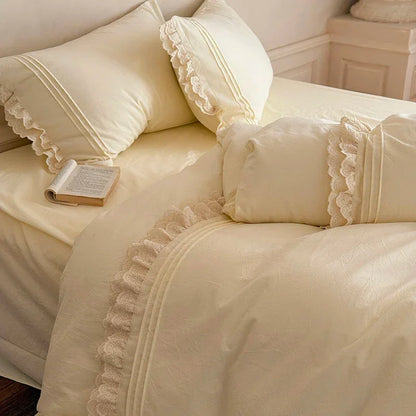 Ruffle Washed Cotton Duvet Cover Set