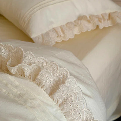 Ruffle Washed Cotton Duvet Cover Set