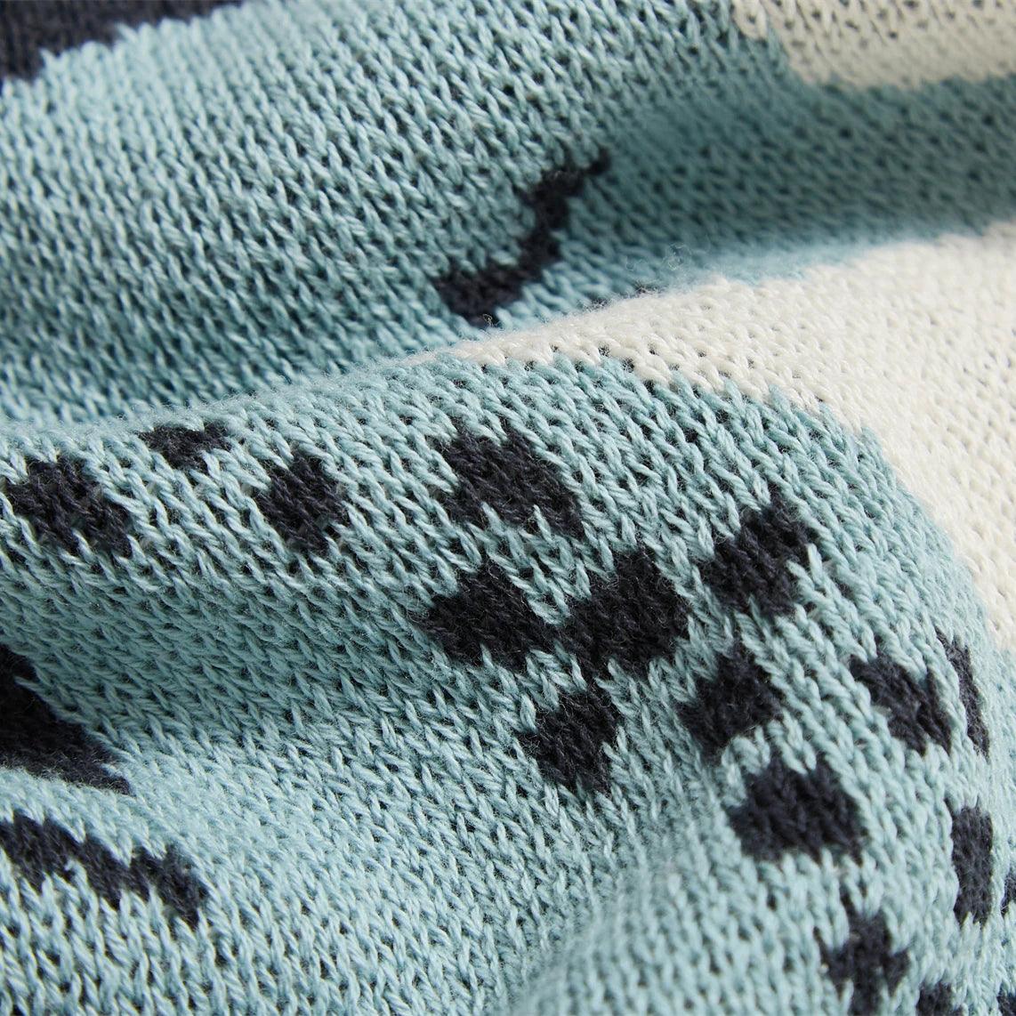 Seahorse Serenity Cotton Throw Blanket - Fluffyslip