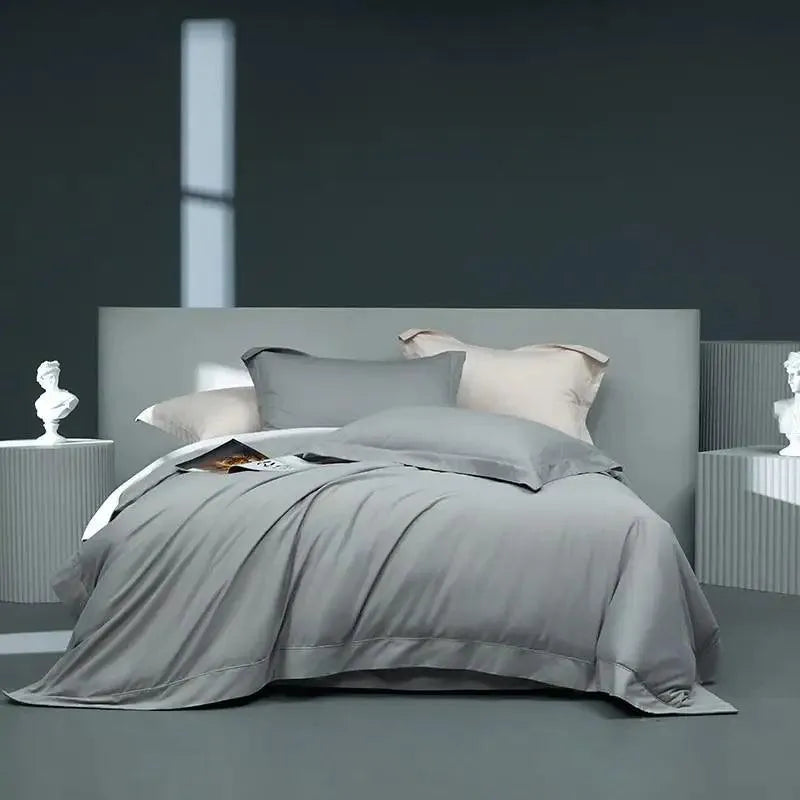 Serene Slate Brushed Cotton Duvet Cover Set - Fluffyslip