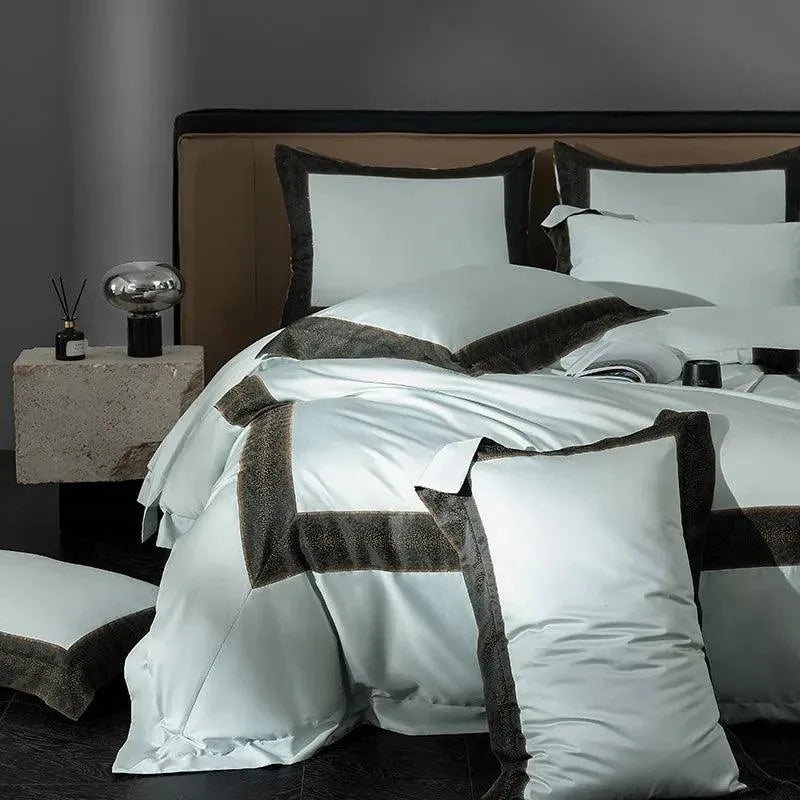 Sharon Square 1000TC Egyptian Cotton Duvet Cover Set - Fluffyslip