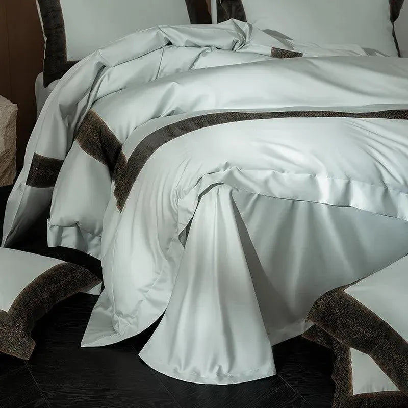 Sharon Square 1000TC Egyptian Cotton Duvet Cover Set - Fluffyslip