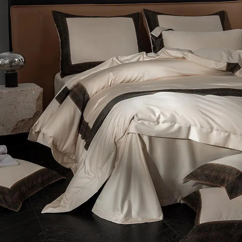 Sharon Square 1000TC Egyptian Cotton Duvet Cover Set - Fluffyslip