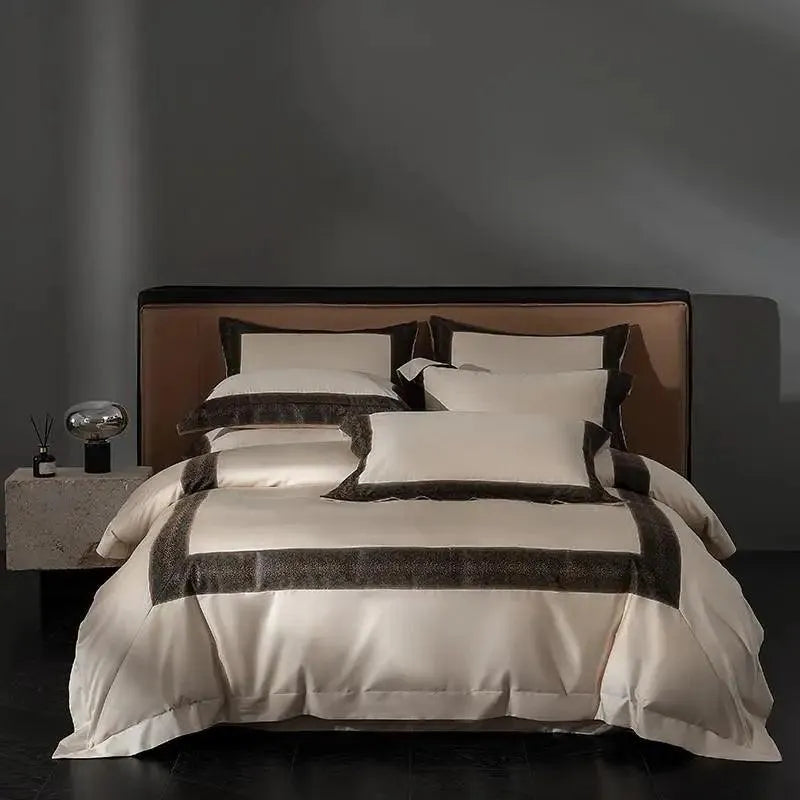 Sharon Square 1000TC Egyptian Cotton Duvet Cover Set - Fluffyslip