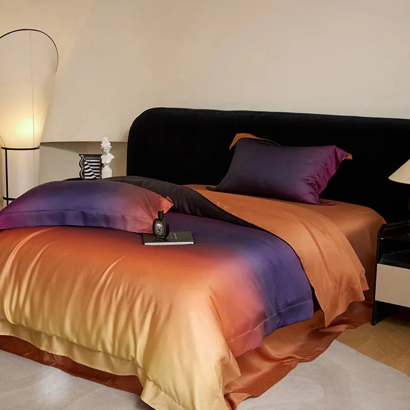 Sky At Dawn Gradient Lyocell Duvet Cover Set - Fluffyslip