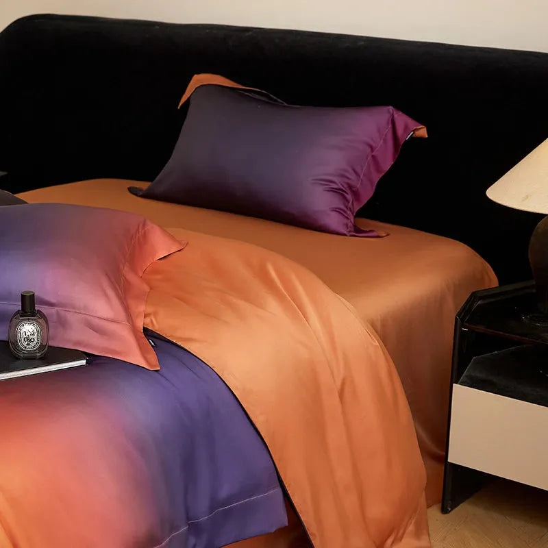 Sky At Dawn Gradient Lyocell Duvet Cover Set - Fluffyslip