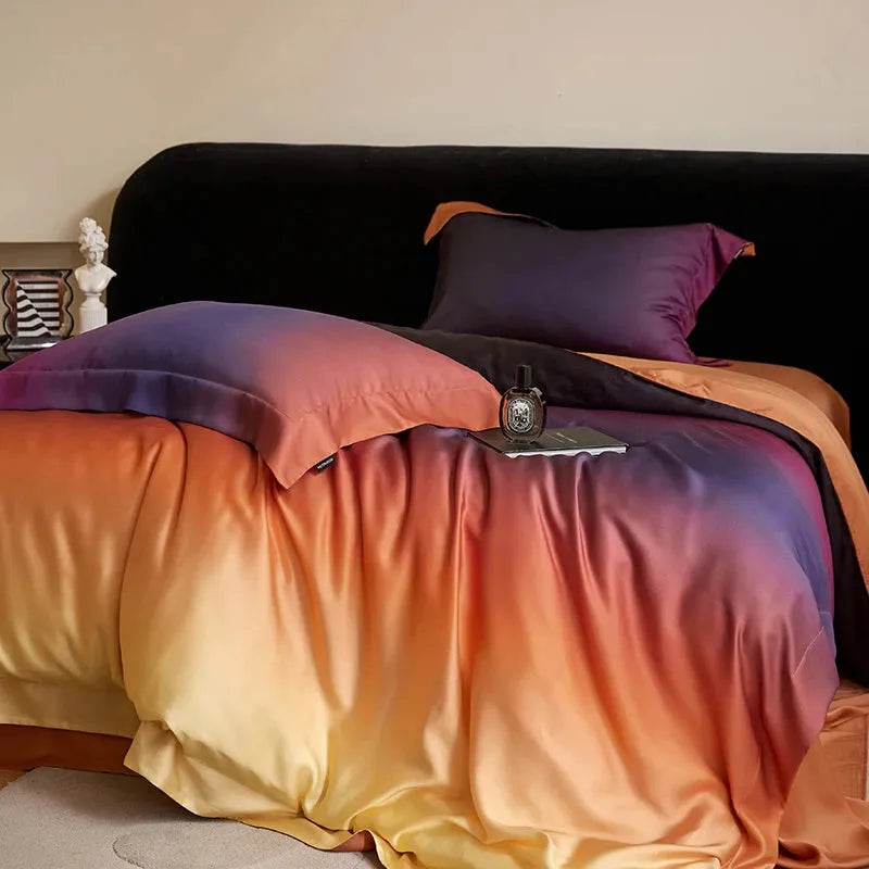 Sky At Dawn Gradient Lyocell Duvet Cover Set - Fluffyslip