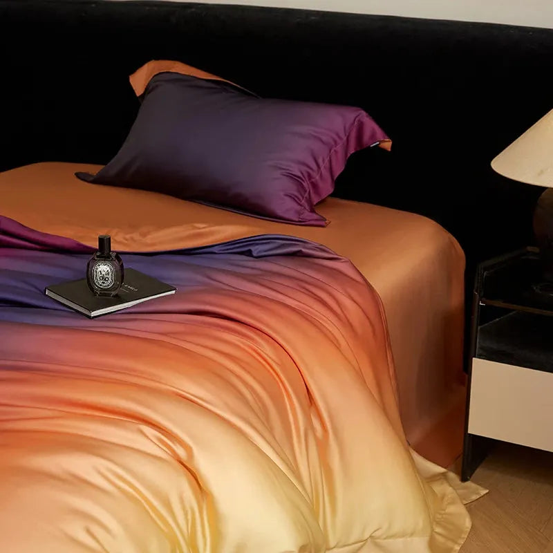 Sky At Dawn Gradient Lyocell Duvet Cover Set - Fluffyslip