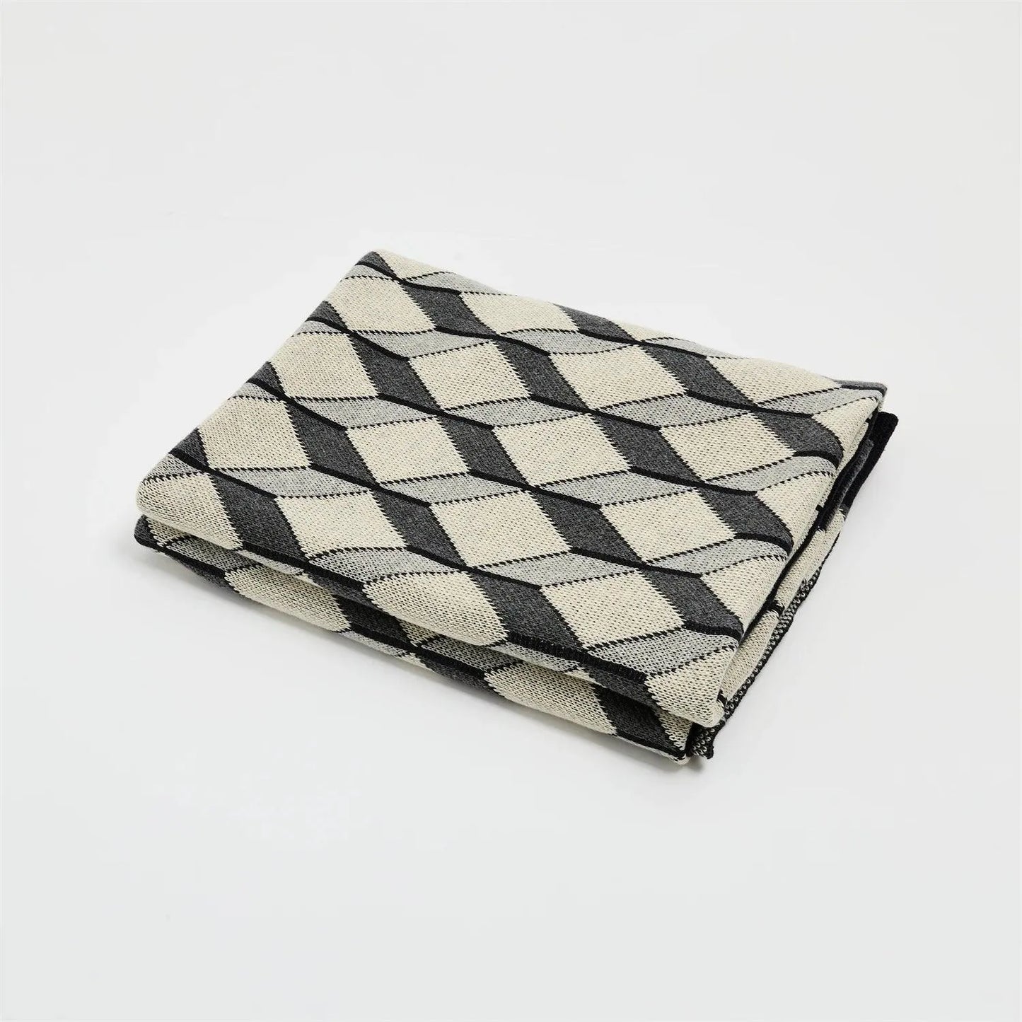 Sleek Three-Dimensional Plaid Throw Blanket - Fluffyslip