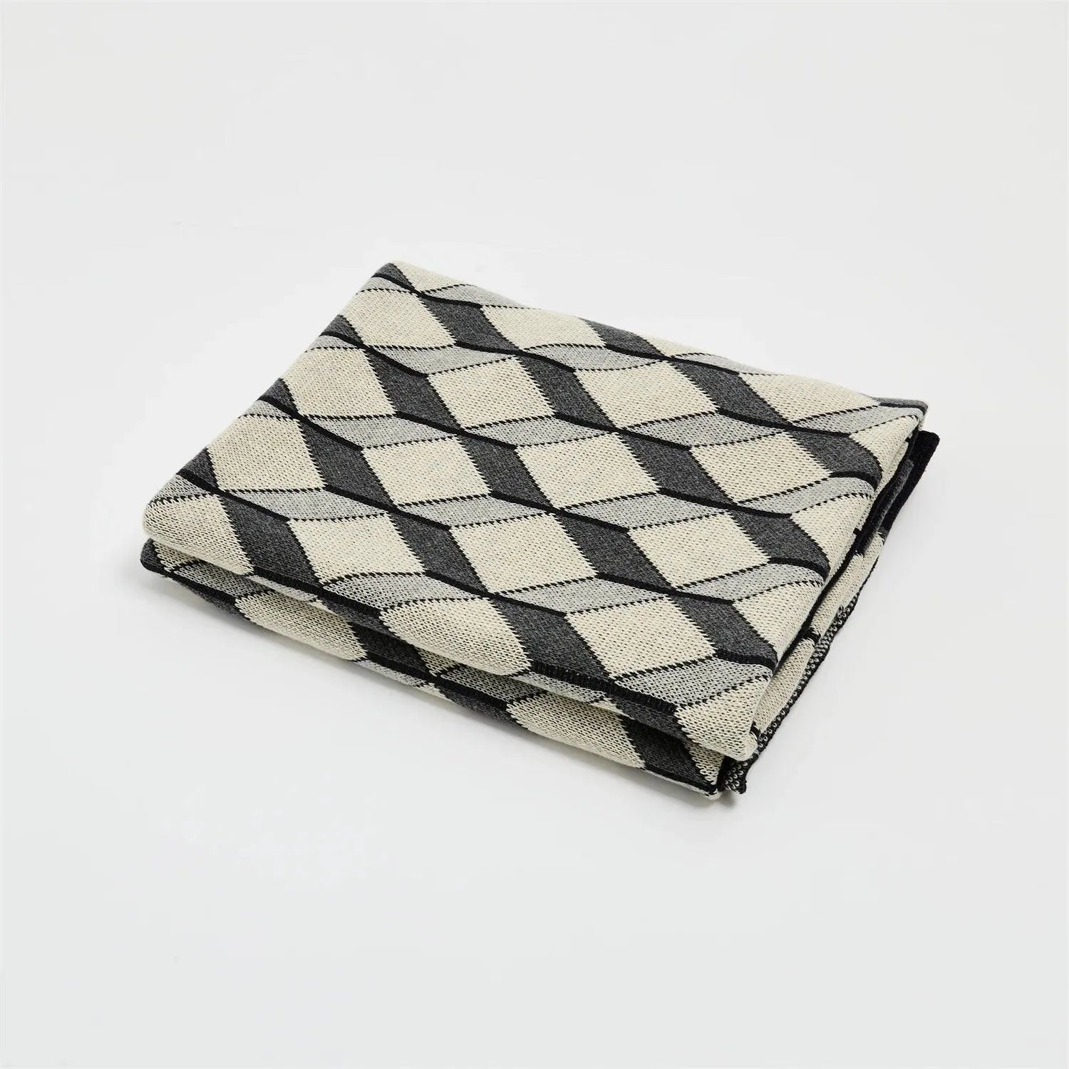 Sleek Three-Dimensional Plaid Throw Blanket - Fluffyslip