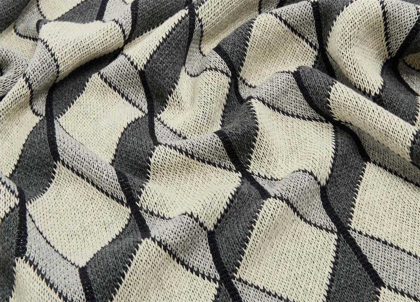 Sleek Three-Dimensional Plaid Throw Blanket - Fluffyslip