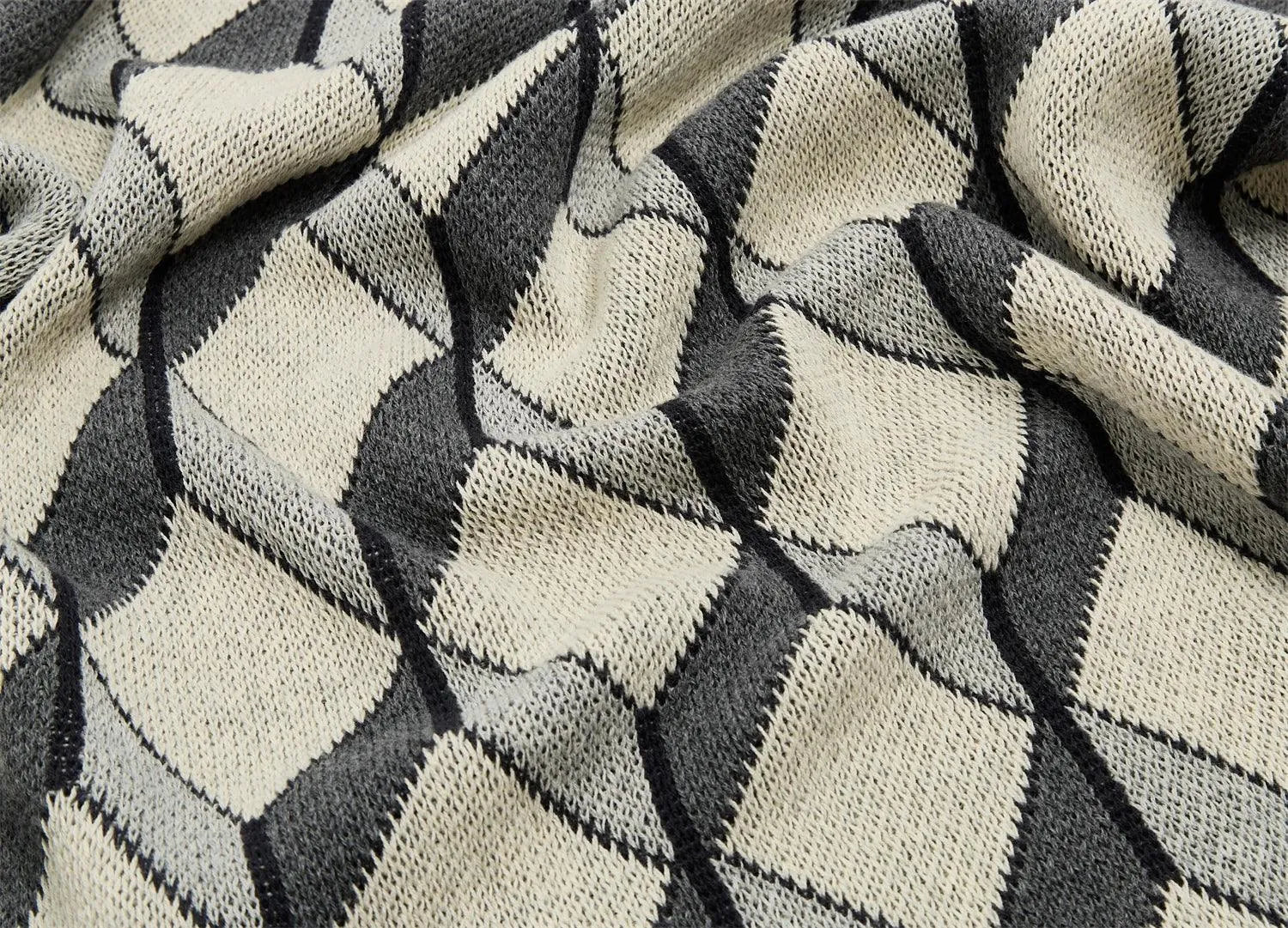 Sleek Three-Dimensional Plaid Throw Blanket - Fluffyslip