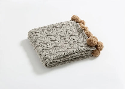 Snuggle Pom Pom Chenille Throw Blanket