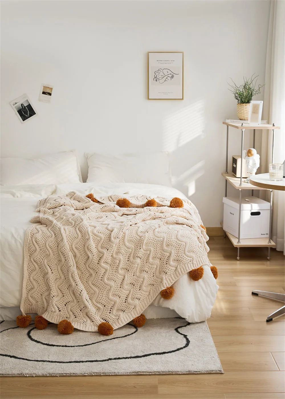 Snuggle Pom Pom Chenille Throw Blanket