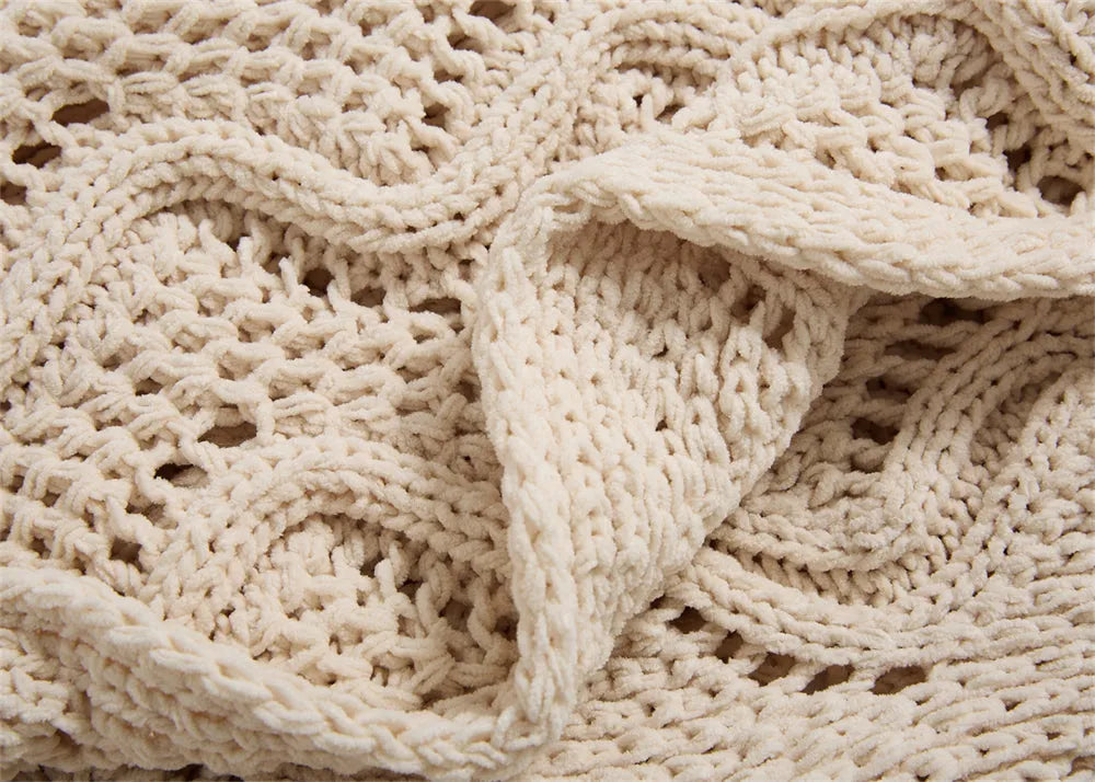 Snuggle Pom Pom Chenille Throw Blanket