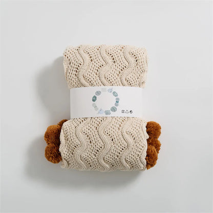 Snuggle Pom Pom Chenille Throw Blanket