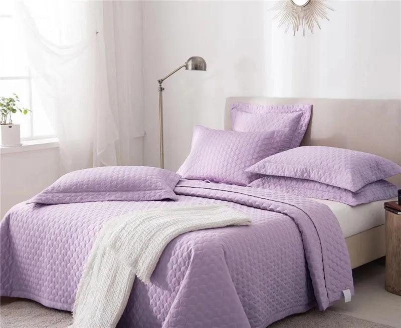 Solid Color Cotton Quilted Coverlet - Fluffyslip