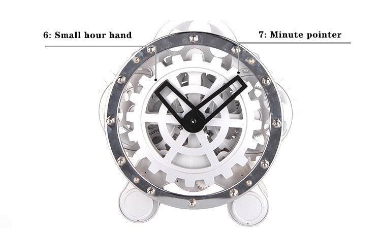 Stainless Steel Mechanical Gear Clock - Fluffyslip