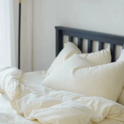 Texture Cotton Linen Blend Duvet Cover Set - Fluffyslip