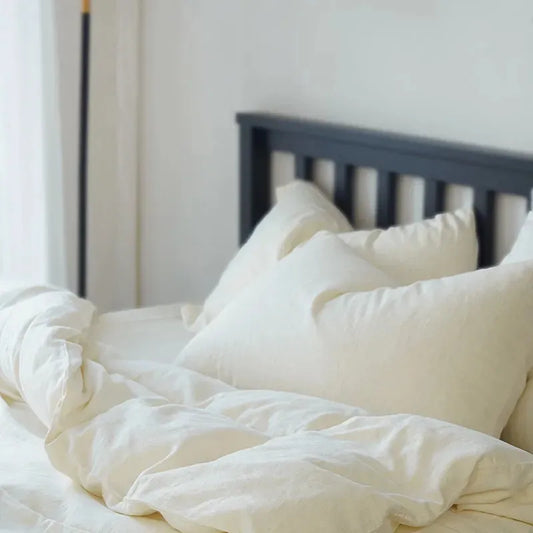 Texture Cotton Linen Blend Duvet Cover Set - Fluffyslip