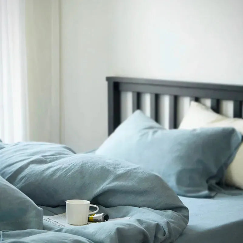 Texture Cotton Linen Blend Duvet Cover Set - Fluffyslip