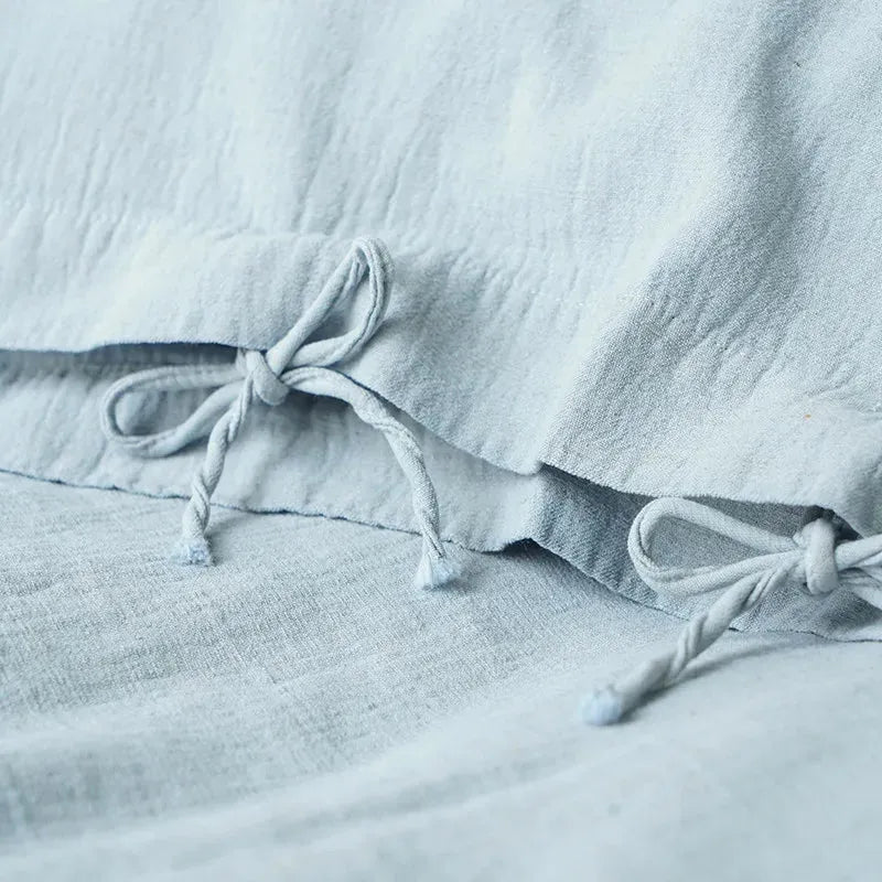 Texture Cotton Linen Blend Duvet Cover Set - Fluffyslip