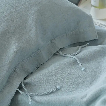 Texture Cotton Linen Blend Duvet Cover Set - Fluffyslip