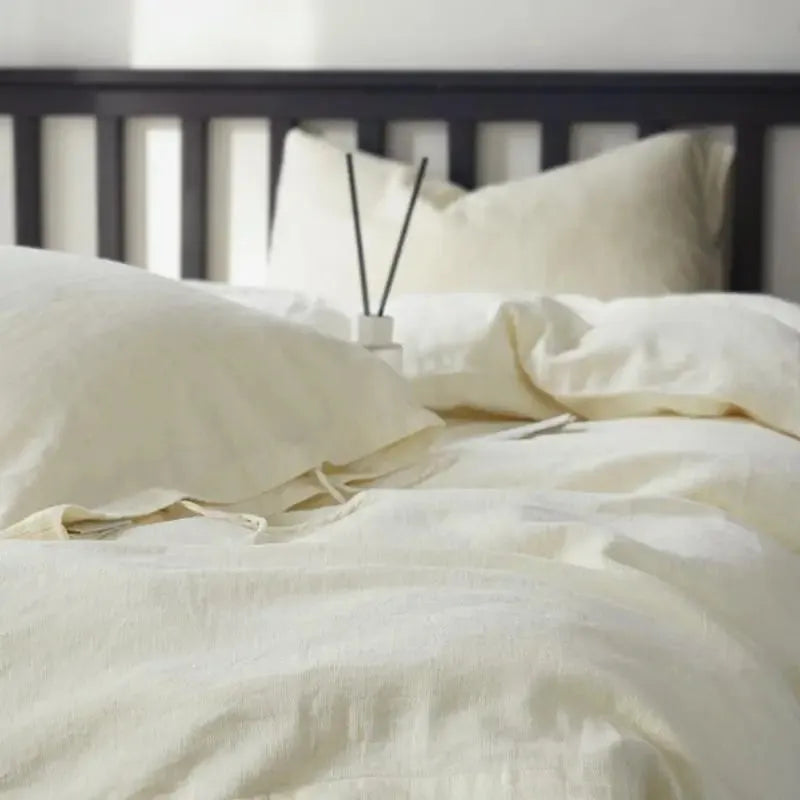 Texture Cotton Linen Blend Duvet Cover Set - Fluffyslip