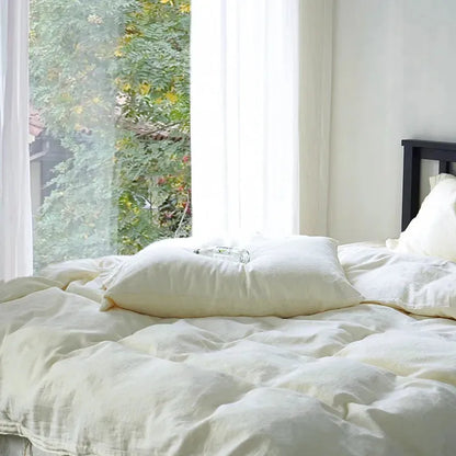 Texture Cotton Linen Blend Duvet Cover Set - Fluffyslip