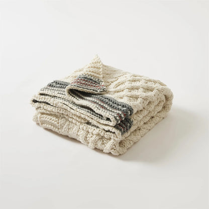 Threaded Embrace Knitted Acrylic Throw Blanket