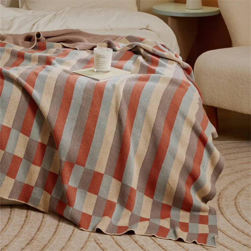Timeless Tracks Striped Cotton Blanket