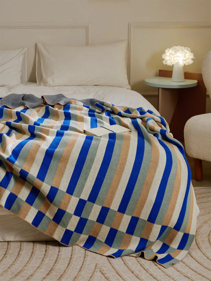Timeless Tracks Striped Cotton Blanket