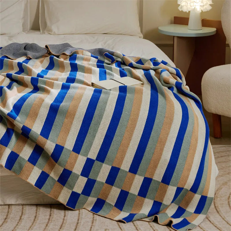 Timeless Tracks Striped Cotton Blanket
