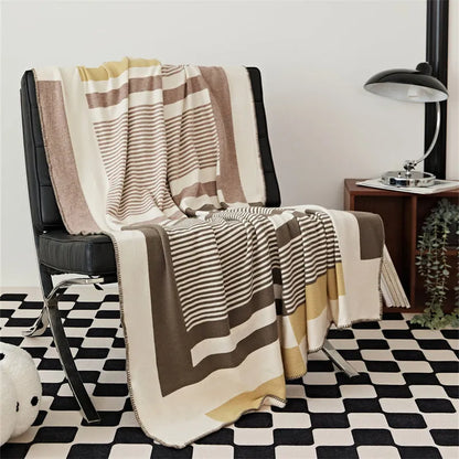 Tonal Frame Throw Blanket
