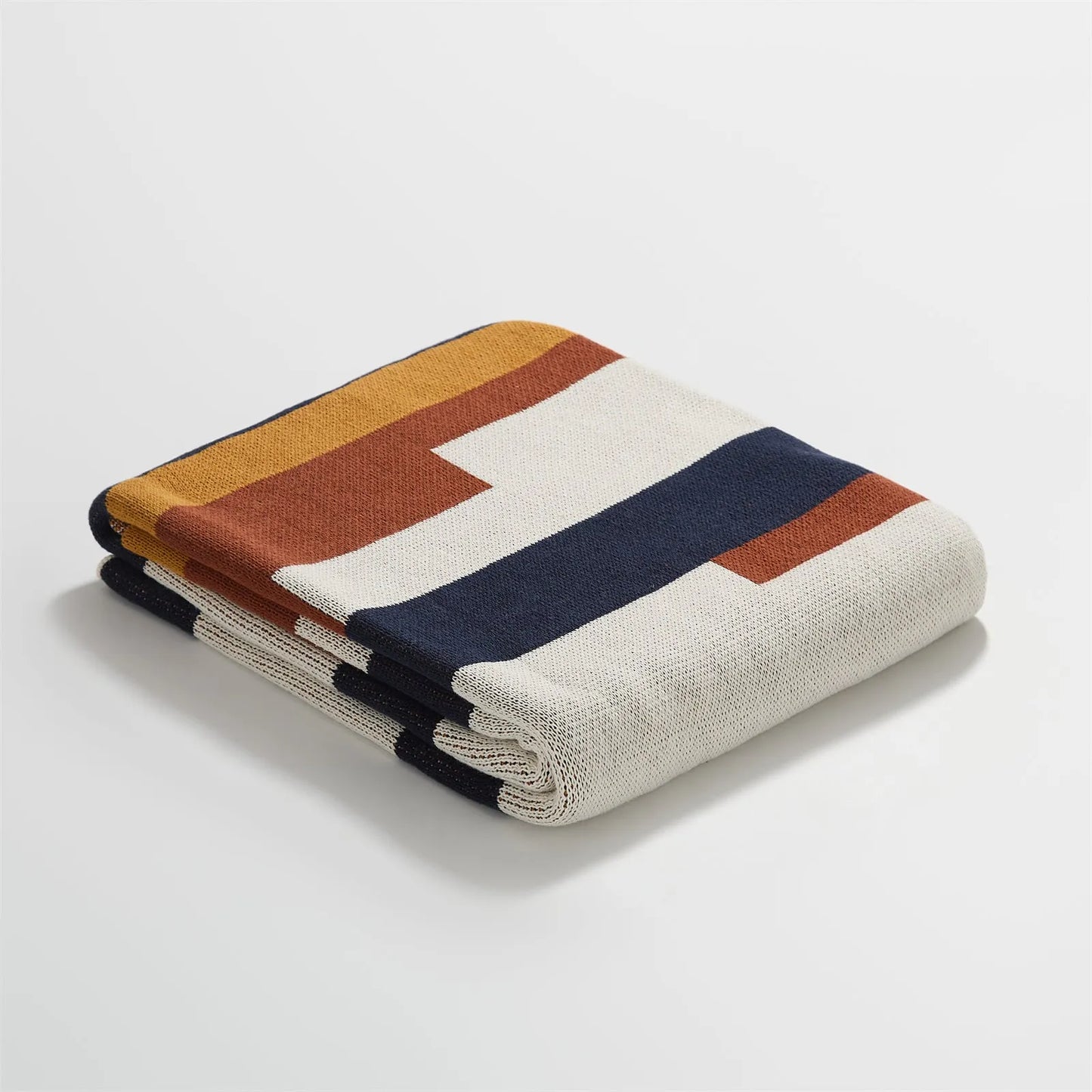 Tranquil Color Stripe Cotton Throw Blanket