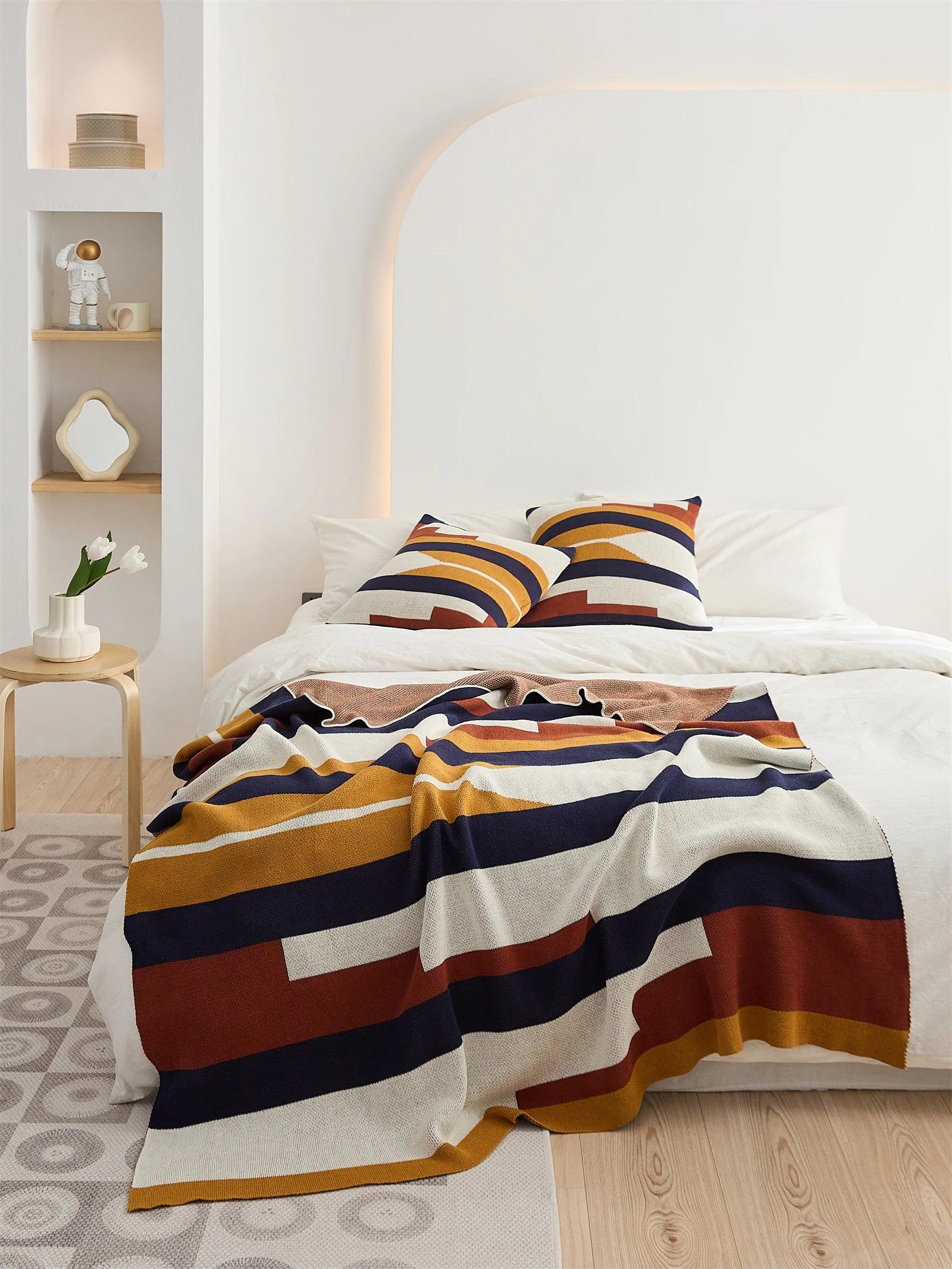 Tranquil Color Stripe Throw Blanket - Fluffyslip
