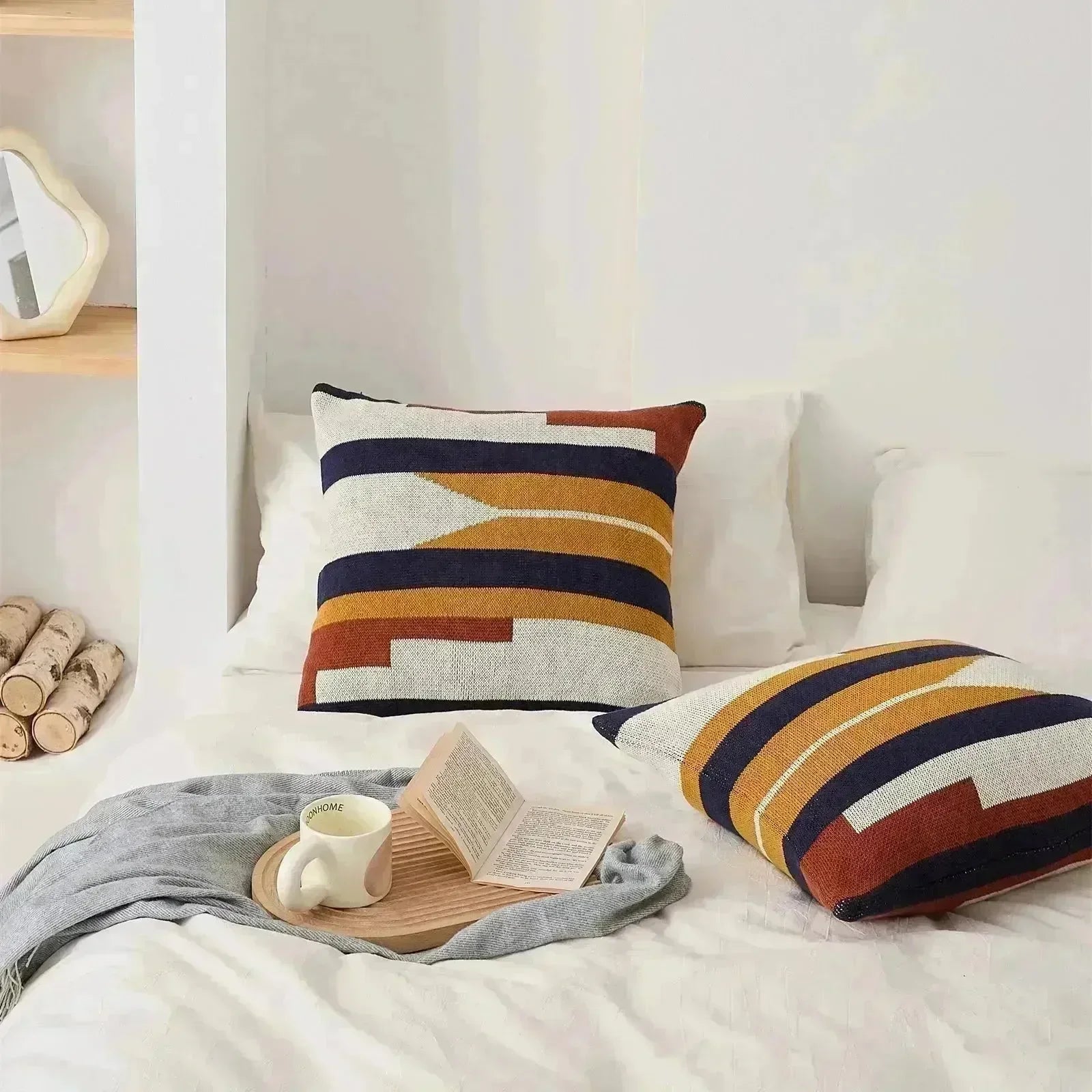 Tranquil Color Stripe Throw Pillowcase - Fluffyslip