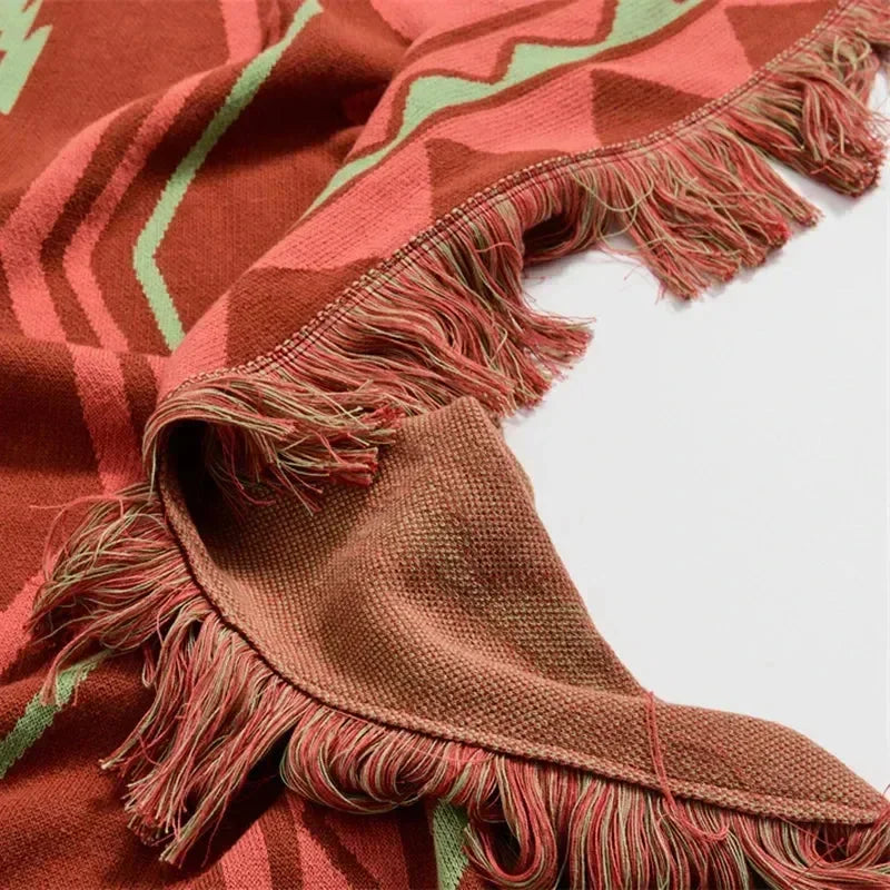 Tribal Loom Cotton Throw Blanket