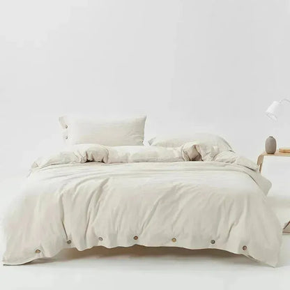 Vertical Line Washed Cotton Duvet Set - Fluffyslip